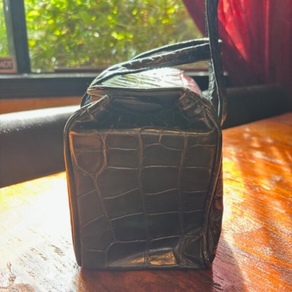 Green Furla crocodile bag - Picture 4 of 9